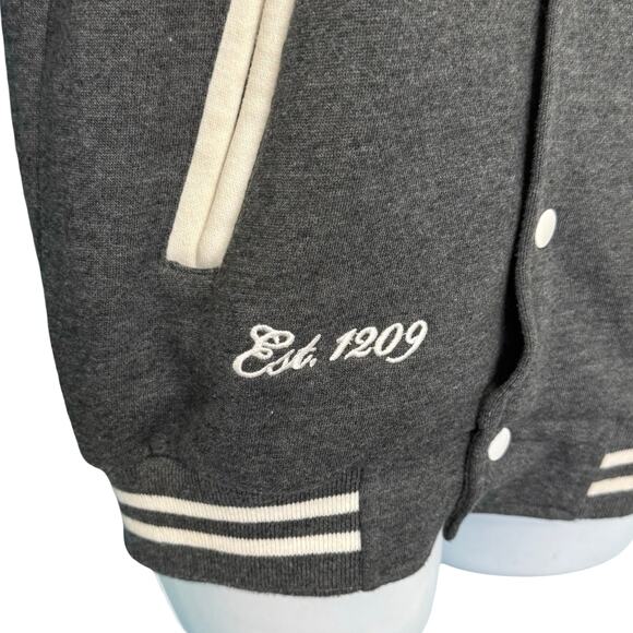 Cambridge University Gray White Trim Lion Letterman Bomber Sweatshirt sz XS - Picture 10 of 11